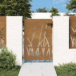 vidaXL Cancello da Giardino 85x125 cm in Acciaio Corten Design Erba