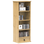 vidaXL Mobile Porta CD Corona 40x30x110 cm in Legno Massello di Pino