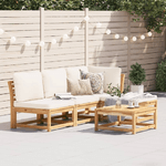 vidaXL Set Salotto da Giardino 5 pz con Cuscini Legno Massello Acacia