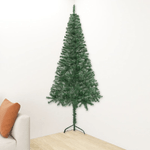 vidaXL Albero di Natale Artificiale ad Angolo con Supporto Verde 150 cm PVC