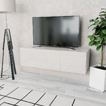 vidaXL Mobile TV in Truciolato 120x40x34 cm Bianco Lucido