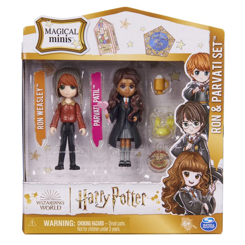 Wizarding-World---Set-Amicizia-con-personaggi-Ron-Weasley-e-Cali-Patil---Bambole-da-7.5cm---2-accessori---Giocattoli-per-bambini-dai-6-anni-in-su