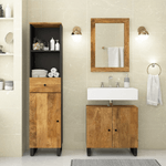 vidaXL Set Mobili da Bagno 3pz in Legno Massello di Mango