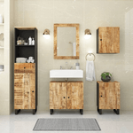 vidaXL Set Mobili da Bagno 5 pz in Legno Massello di Mango