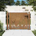 VidaXL Cancello da Giardino 105x80 cm in Acciaio Corten Design Erba