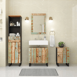 vidaXL Set Mobili da Bagno 4 pz in Legno Massello di Recupero