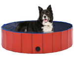 vidaXL Piscina per Cani Pieghevole Rossa 120x30 cm in PVC