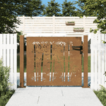 vidaXL Cancello da Giardino 105x105 cm in Acciaio Corten Design Bambù