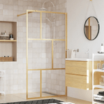 vidaXL Parete per Doccia Walk-in Vetro Trasparente ESG 115x195 cm Oro