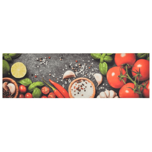 vidaXL-Tappeto-da-Cucina-Lavabile-Verdure-45x150-cm-Velluto