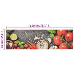 vidaXL-Tappeto-da-Cucina-Lavabile-Verdure-45x150-cm-Velluto