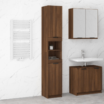 Armadietto Bagno Rovere Marrone 32x34x188,5cm Legno ingegnerizzato