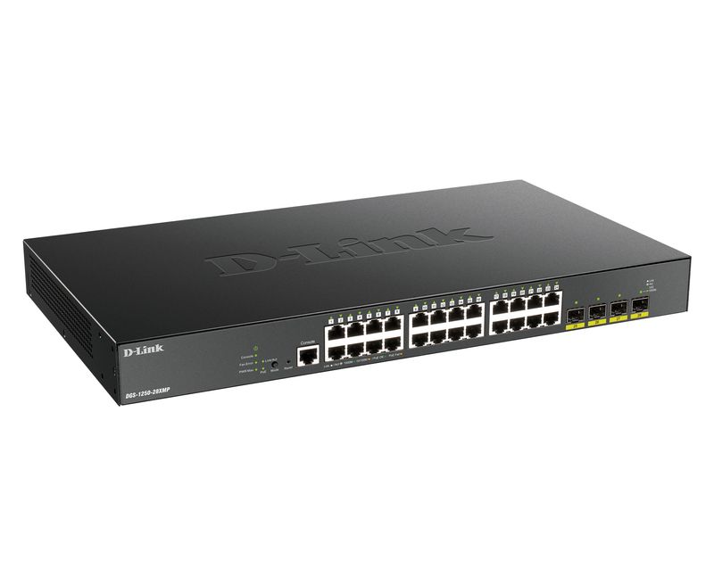 D-Link-DGS-1250-28XMP-switch-di-rete-Gestito-L3-Gigabit-Ethernet--10-100-1000--Supporto-Power-over-Ethernet--PoE--Nero