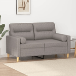 vidaXL Divano a 2 Posti con Cuscini Tortora 120 cm in Tessuto