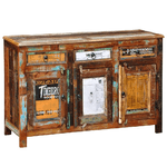 Credenza in Legno di Recupero Vintage con 3 Cassetti e 3 Ante