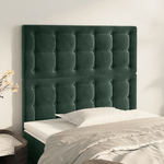 vidaXL Testiera 2 pz Verde scuro 90x5x78/88 cm in Velluto