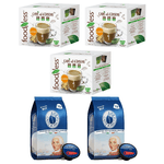 Caffe' borbone 30 capsule e foodness ginseng 30 capsule compatibile nescafe' dolce gusto