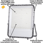 Proiettore-led-400-watt-slim-metallo-grigio-ip65-equivalente-2427-watt-----temperatura-colore-lampada-6000k-bianco-fr...