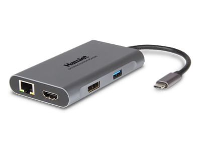 Hamlet-HDKC-PD400D-replicatore-di-porte-e-docking-station-per-laptop-Cablato-USB-3.2-Gen-1--3.1-Gen-1--Type-C-Grigio