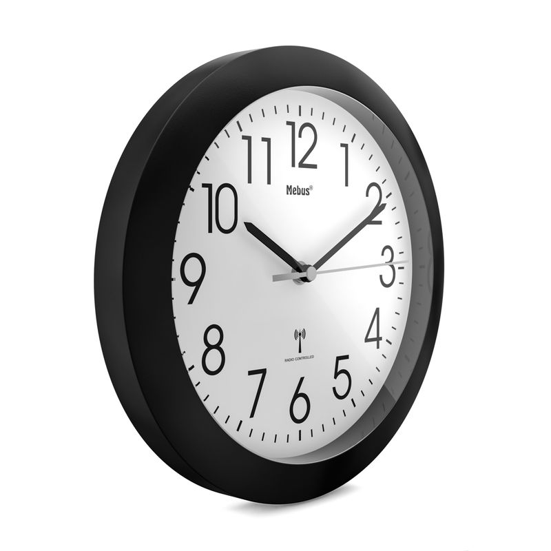 Mebus-52450-wall-table-clock-Parete-Digital-clock-Rotondo-Nero