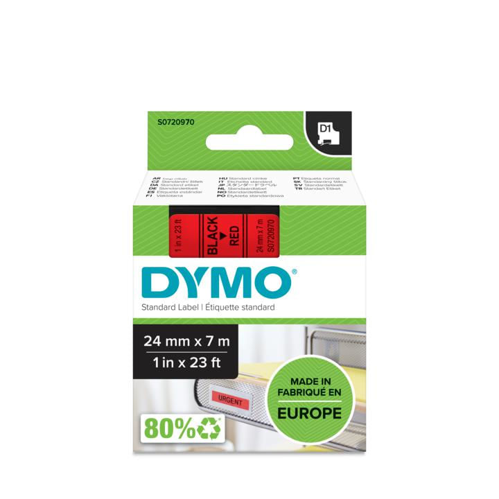 DYMO-D1---Standard-Etichette---Nero-su-rosso---24mm-x-7m