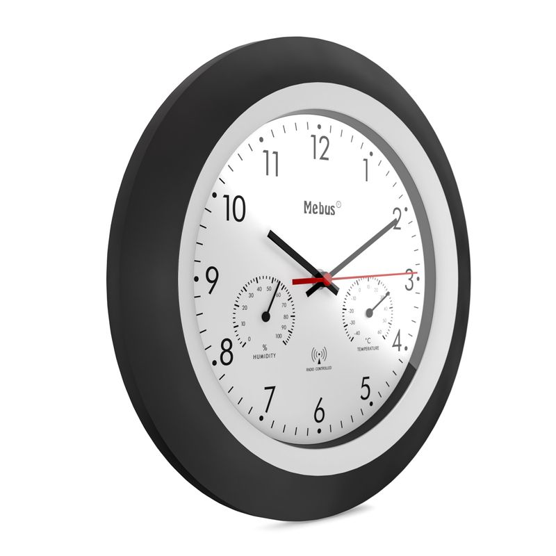 Mebus-19449-wall-table-clock-Parete-Digital-clock-Rotondo-Nero-Bianco