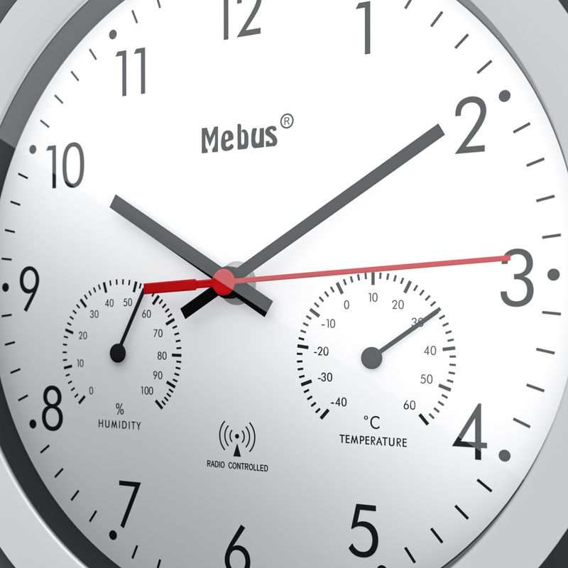 Mebus-19449-wall-table-clock-Parete-Digital-clock-Rotondo-Nero-Bianco