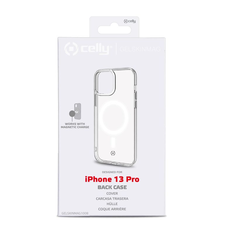 Celly-GELSKINMAG-iPhone-13-Pro-custodia-per-cellulare-155-cm--6.1---Cover-Trasparente-Bianco