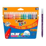 Bic Kids Couleur Confezione da 18 Pennarelli - Punta Media - Lavabili - Colori Assortiti