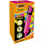 Pennarello Piatto Fluorescente Bic Marking Evidenziatore - Punta a Scalpello - Tratto tra 170 e 480 mm - Inchiostro a Base Acqua - Colore Rosa