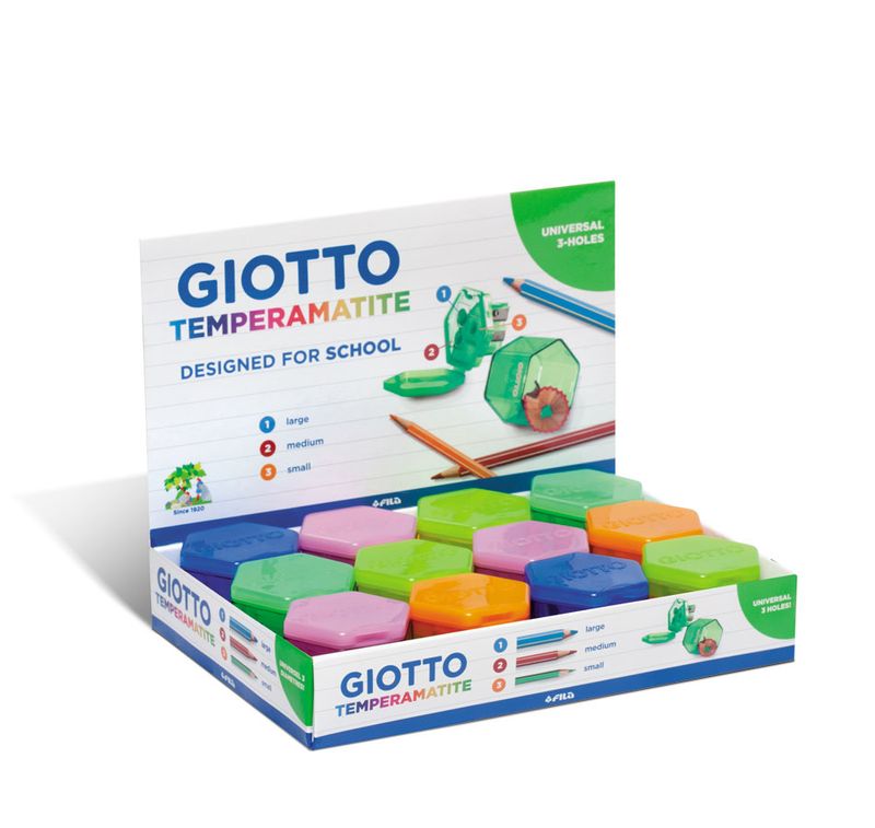 Giotto-233000-temperino-Temperamatite-manuale-Blu-Verde-Arancione-Rosa-Giallo