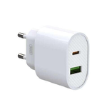 XO L81A Power Charger Type C e USB QC 3.0 20W - Ricarica rapida - Uscita con protezione intelligente - Colore bianco