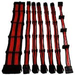 Cortek Set 7 Prolunghe da 30cm Nylon Rosso-Nero 24pin 4+4pin 4 x Pci-e 6+2 4 x Sata