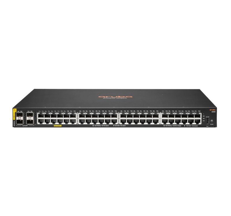 Aruba-6000-48G-Class4-PoE-4SFP-370W-Gestito-L3-Gigabit-Ethernet--10-100-1000--Supporto-Power-over-Ethernet--PoE--1U