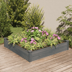 vidaXL Fioriera Giardino con Fodera Grigia 120x120x25cm Massello Abete