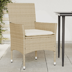 vidaXL Sedie da Giardino con Cuscini 2 pz Beige in Polyrattan