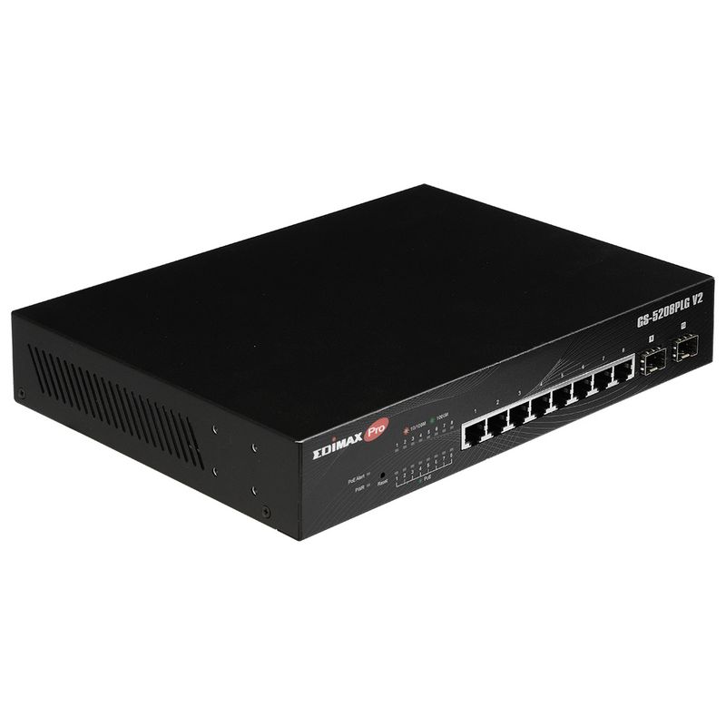 Edimax-GS-5208PLG-V2-switch-di-rete-Gestito-Gigabit-Ethernet--10-100-1000--Supporto-Power-over-Ethernet--PoE--Nero