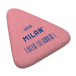 Milan 4836 Gomma Triangolare Flessibile - Briciola di Pane - Gomma Sintetica - Confezionata Singolarmente - Colore Rosa