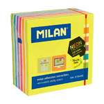 MILANO BLOC di 400 biglietti adesivi al neon - rimovibili - 76 mm x 76 mm - Colori ordinati