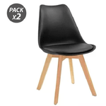 Muvip Design D200 Confezione da 2 Sedie Multifunzionali - Seduta Imbottita - Gambe in Legno
