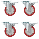 vidaXL Ruote Girevoli con Doppio Freno 4 pz 100 mm