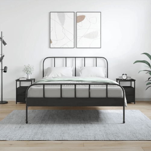 vidaXL Comodini 2 pz Neri 34x35,5x50 cm in Legno Multistrato