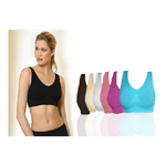 Trade Shop Traesio-set 6 Reggiseni Senza Ferretto E Cuciture Modellante Sportivo Donna Contenitivo -    L