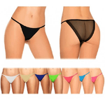 Trade Shop Traesio-pack Da 12 Tanga Sexy Mod. Shila Colori Assortiti Retro Trasparente F6254 -    L-xl