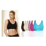 Trade Shop Traesio-reggiseno Senza Cuciture Modellante Sportivo Donna Vari Colori - Bianco   M