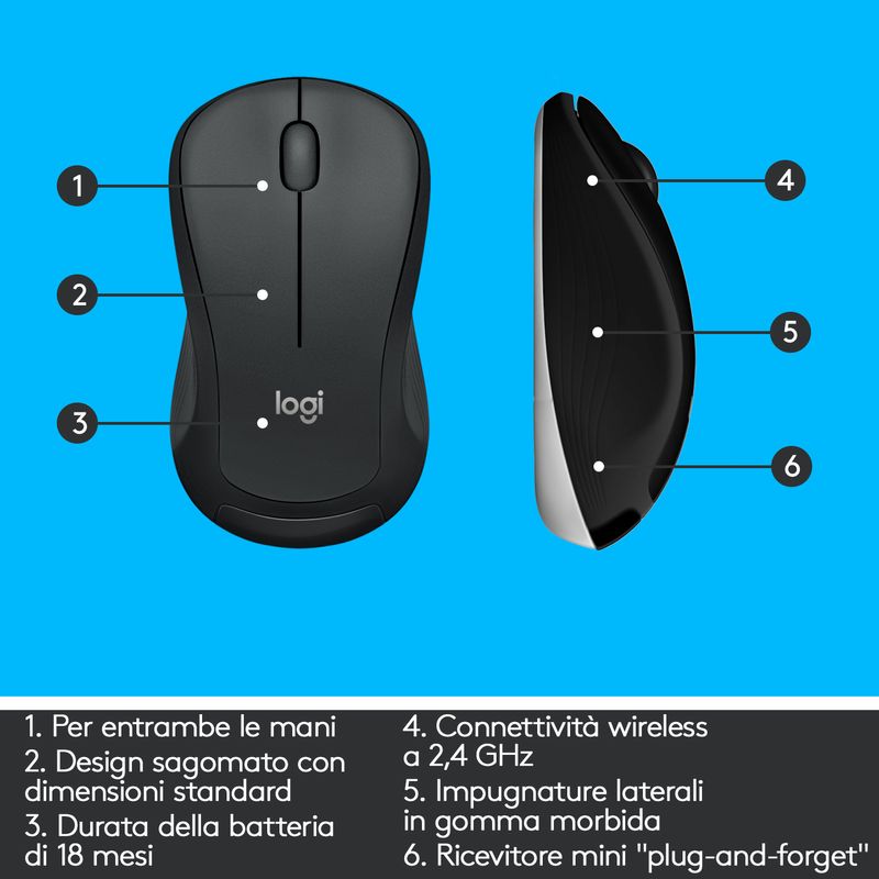 Logitech-MK540-Advanced-Combo-Tastiera-e-Mouse-Wireless-per-Windows-Ricevitore-USB-Unifying-24-GHz-Tasti-di-Scelta-Rapida-Multimediali-Durat