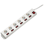 Hama 137239 prolunghe e multiple 1,4 m 6 presa(e) AC Interno Bianco