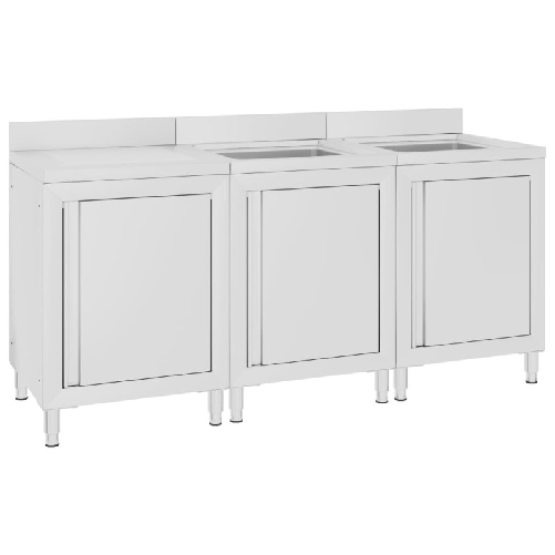 vidaXL Mobiletto da Cucina con Lavandino in Acciaio Inox 180x60x96 cm