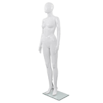 vidaXL Manichino Donna Figura Intera Base in Vetro 175cm Bianco Lucido