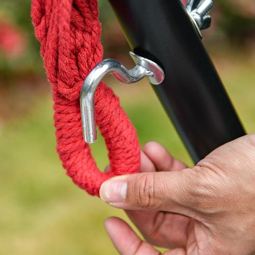 Outsunny Amaca da Giardino Autoportante con Struttura in Acciaio e Cotone Multicolor, Custodia Inclusa